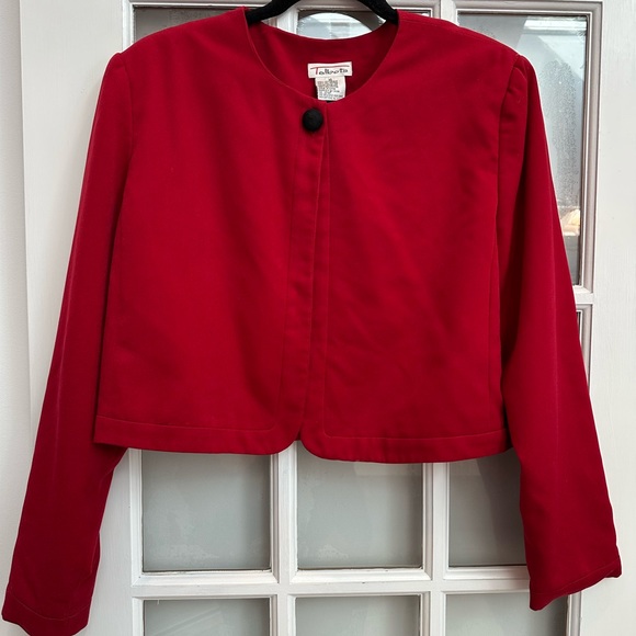 Vintage Talbots Cherry Red Retro Bolero Cardigan Women’s Size 16 XL - Picture 10 of 10
